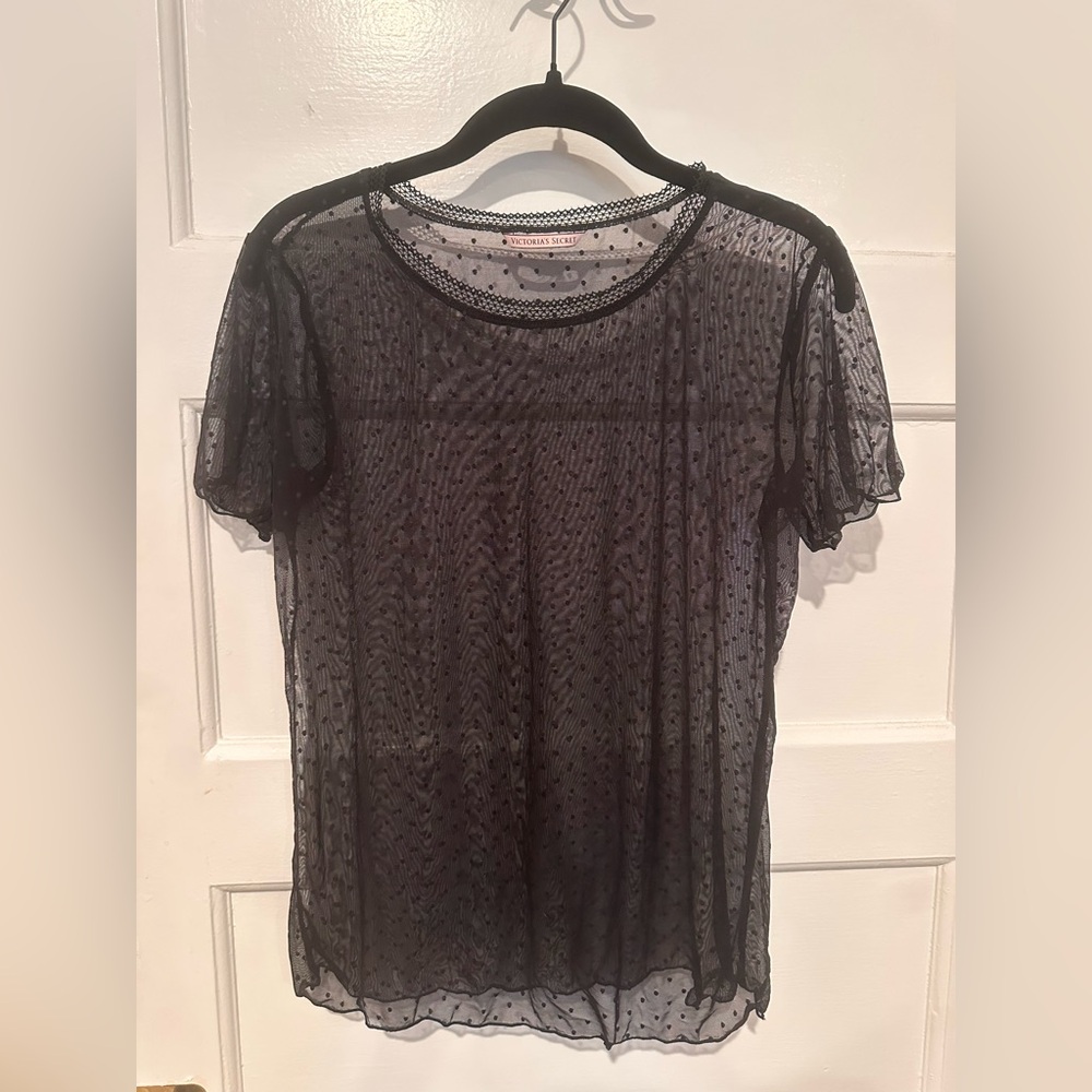 Victorias Secret polka dot mesh top